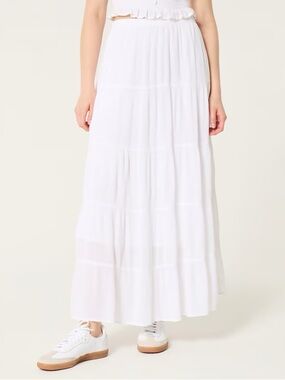 Hollister White Maxi Skirt